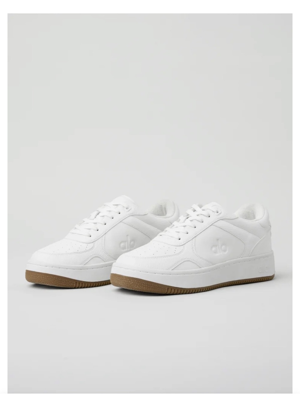 ALO Yoga White Low-Top Sneakers with Gum Outsole - Women